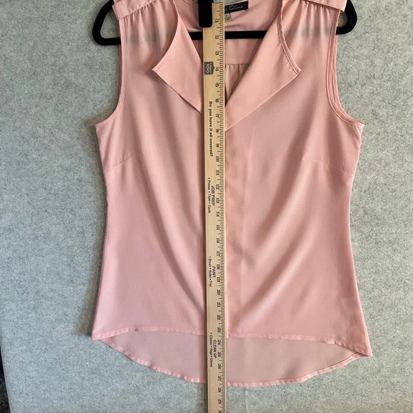 Rose & Olive Blush Pink Sleeveless V-Neck Chiffon Camisole - Picture 6 of 6